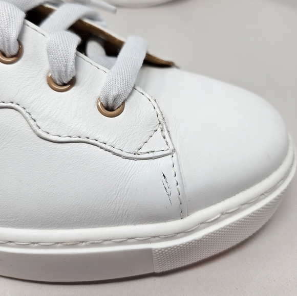 See By Chloe Womens White Leather Sneakers Size 42=12 Lace Up Casual Comfort - Picture 13 of 15